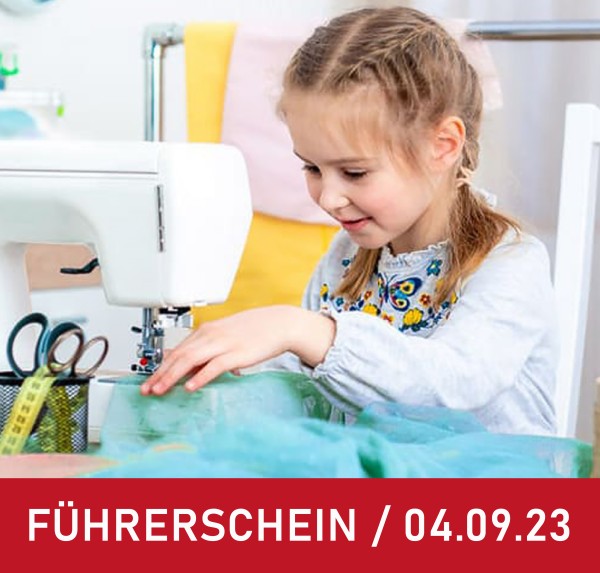 Workshop Nähmaschinen Führerschein für Kinder 04.09.2023 Uhrzeit: 10:00-13:00│