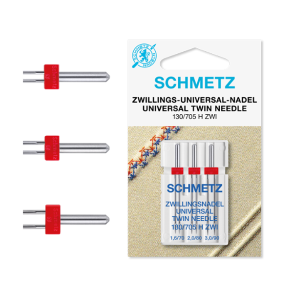 Schmetz Zwillings-Universal-Nadeln 1,6mm / 70 | 2,0mm / 80 | 3,0mm /90
